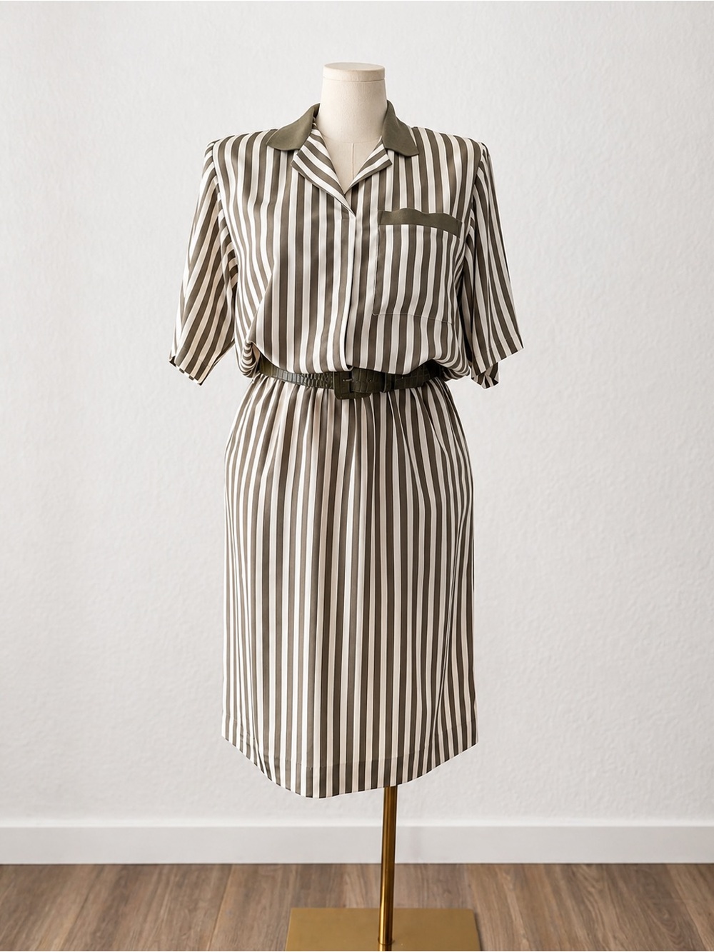 NWOT Striped Shirt Dress with Belt